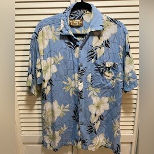 Men’s Caribbean Blues Shirt Hawaiian Button Up Size‎ Medium